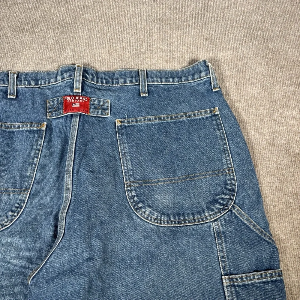 Vintage Polo Jeans Co Ralph Lauren Jean Shorts Mens 38 Blue Denim Carpenter Logo